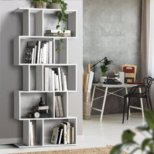 Load image into Gallery viewer, 5 Tier Bookshelf White