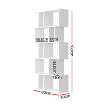 Load image into Gallery viewer, 5 Tier Bookshelf White