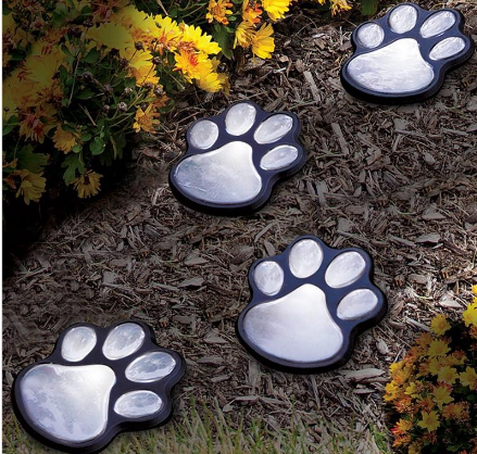 Solar Paw Print Outdoor Path Lights