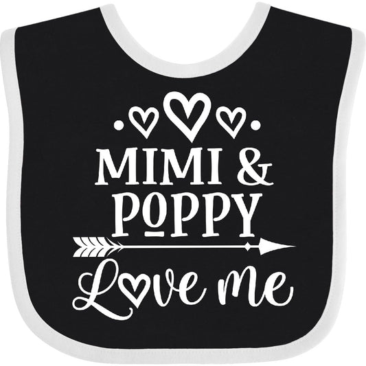 inktastic Mimi and Poppy Love Me Baby Clothes Baby Bib Black and White 39d0b