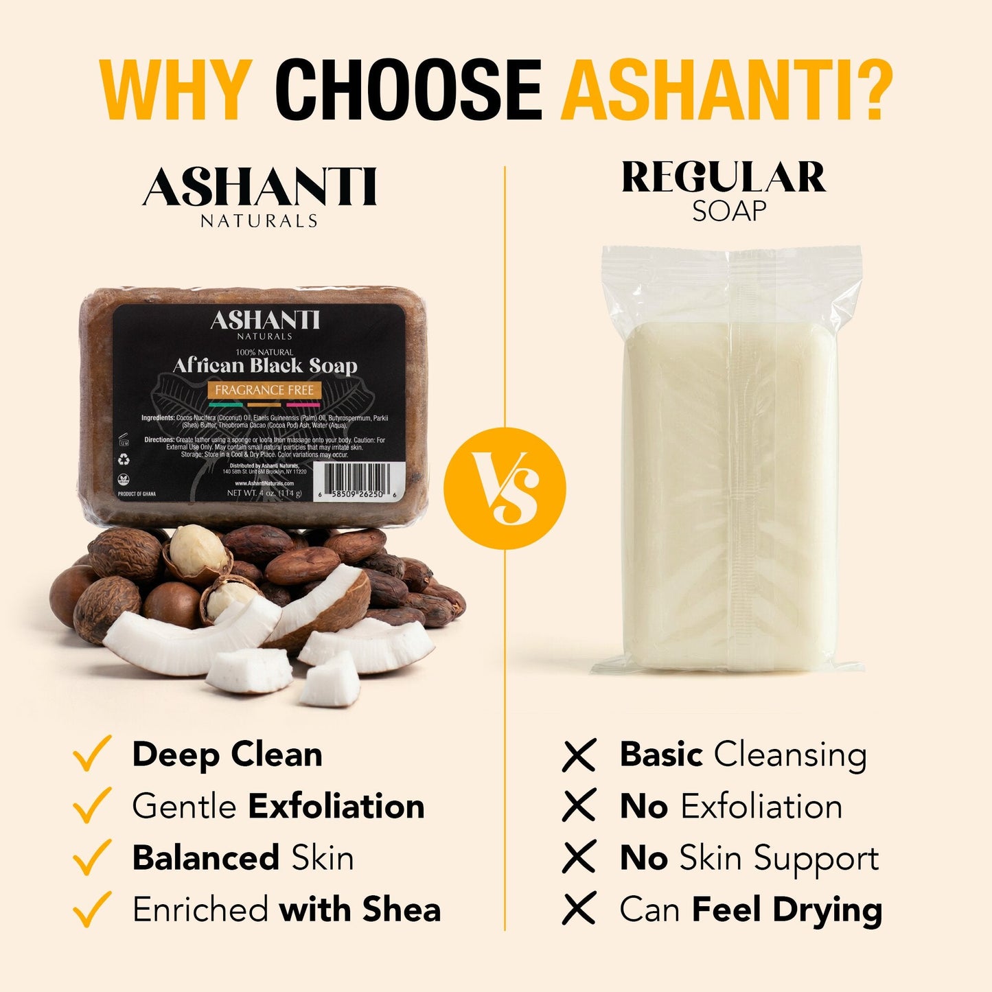 100% African Black Soap - Fragrance Free