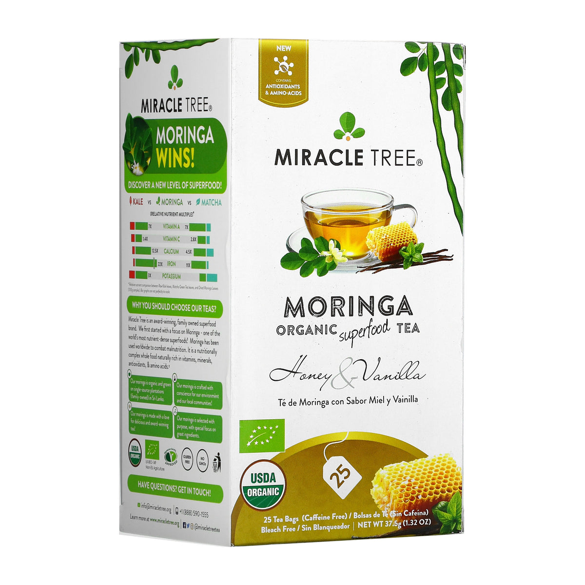Organic Moringa Tea — Honey & Vanilla