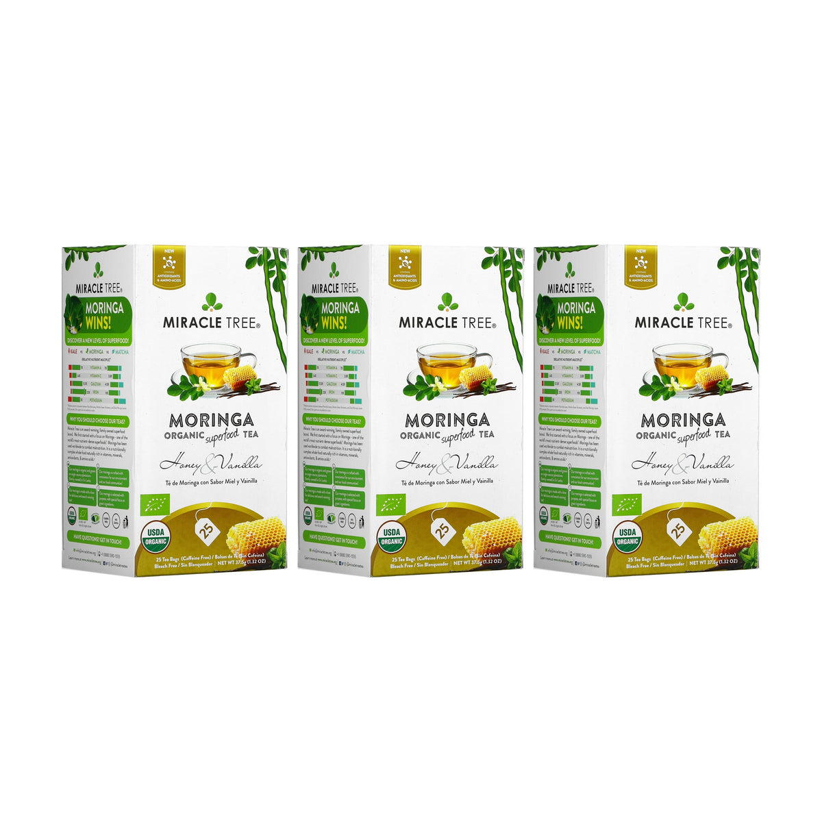 Organic Moringa Tea — Honey & Vanilla