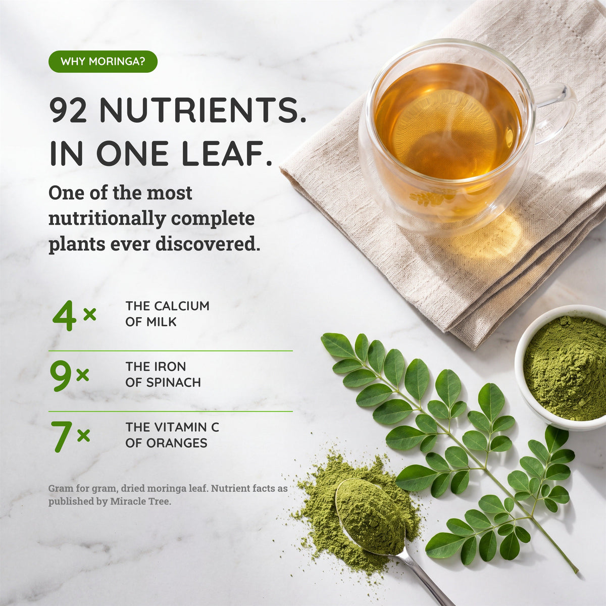 Organic Moringa Tea — Honey & Vanilla