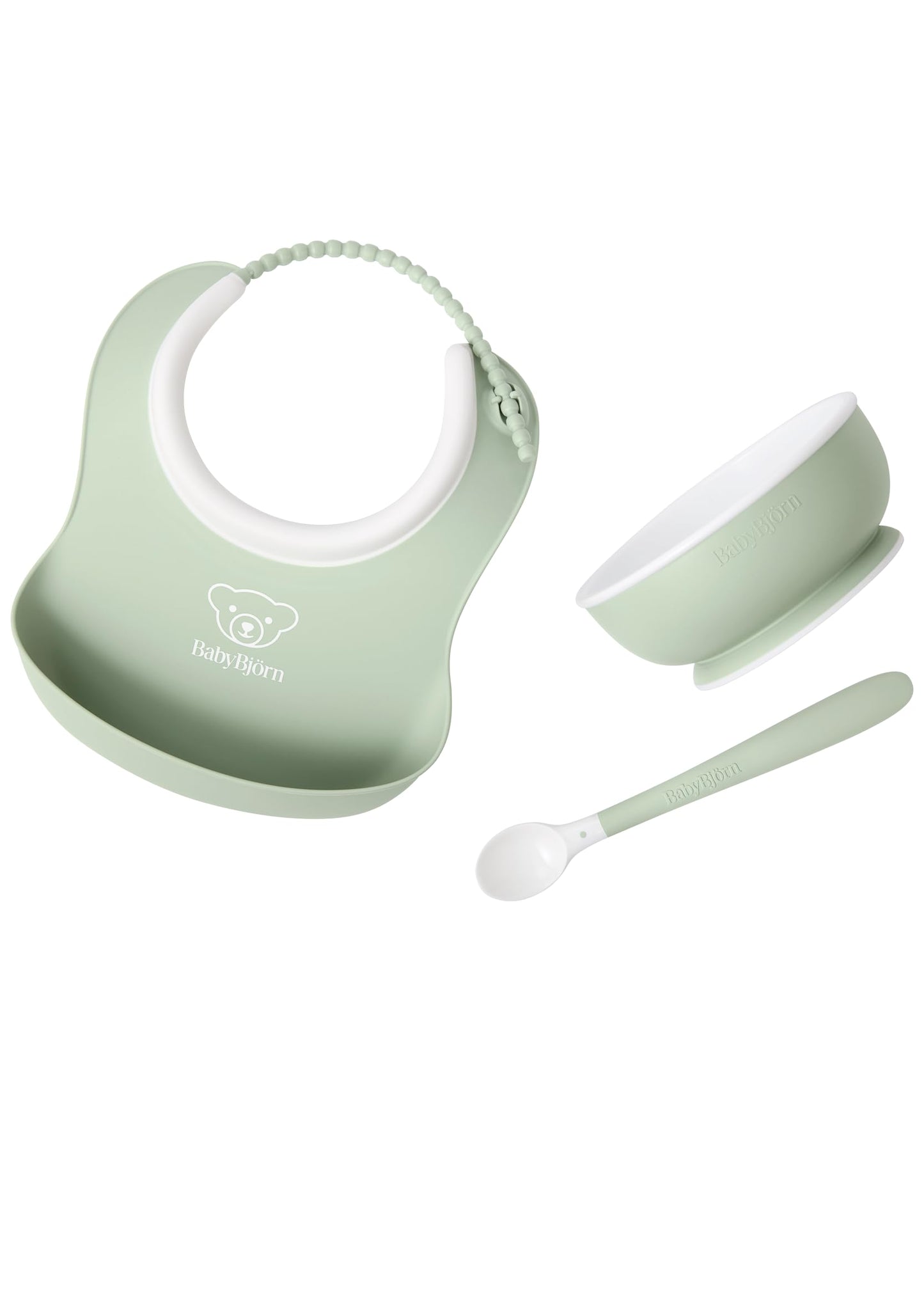 BabyBjörn Baby Feeding Set 3 pcs Powder Green