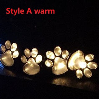 Solar Paw Print Outdoor Path Lights