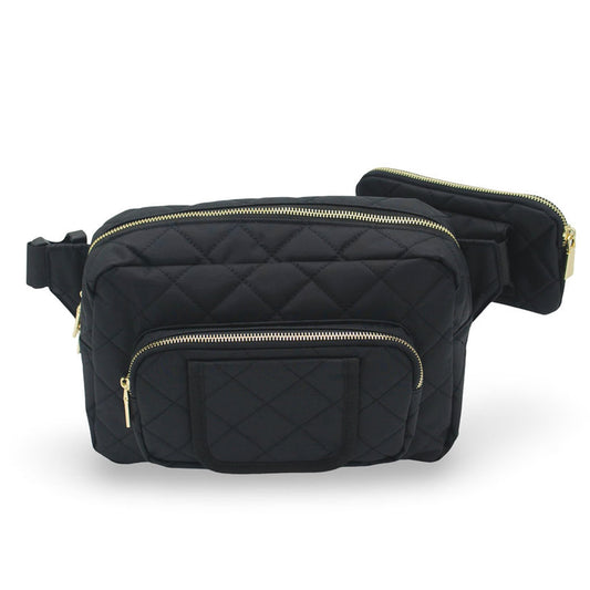 Lion & Light Small Diaper Bag Mini Diaper Bag with Portable Changing Pad Fanny Pack Diaper Bag for Baby Toddler Diaper Bags Travel Diaper Bag Crossbody Diaper Bag with Wipes Pocket (Black)