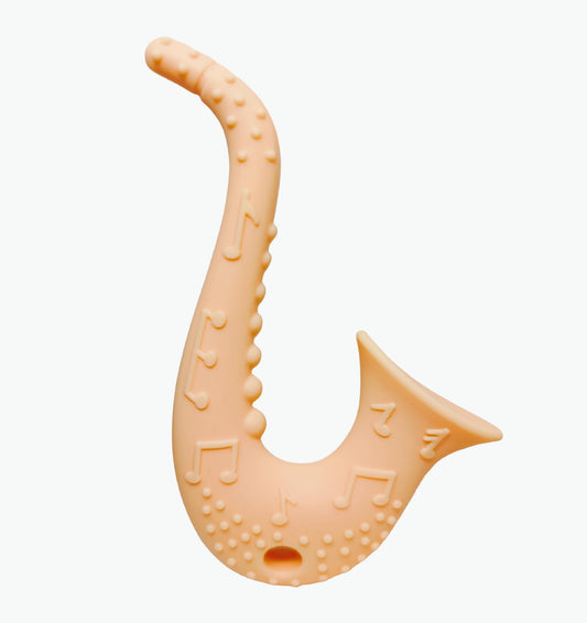 Toys for Babies 6m+，Silicone Teethers for Babies 6-12 Months，Baby Teething Toys，Personalized Baby teether，Sensory Toys，Baby Chew Toys，Toddler Infant Newborn Baby Gift (Saxophone)
