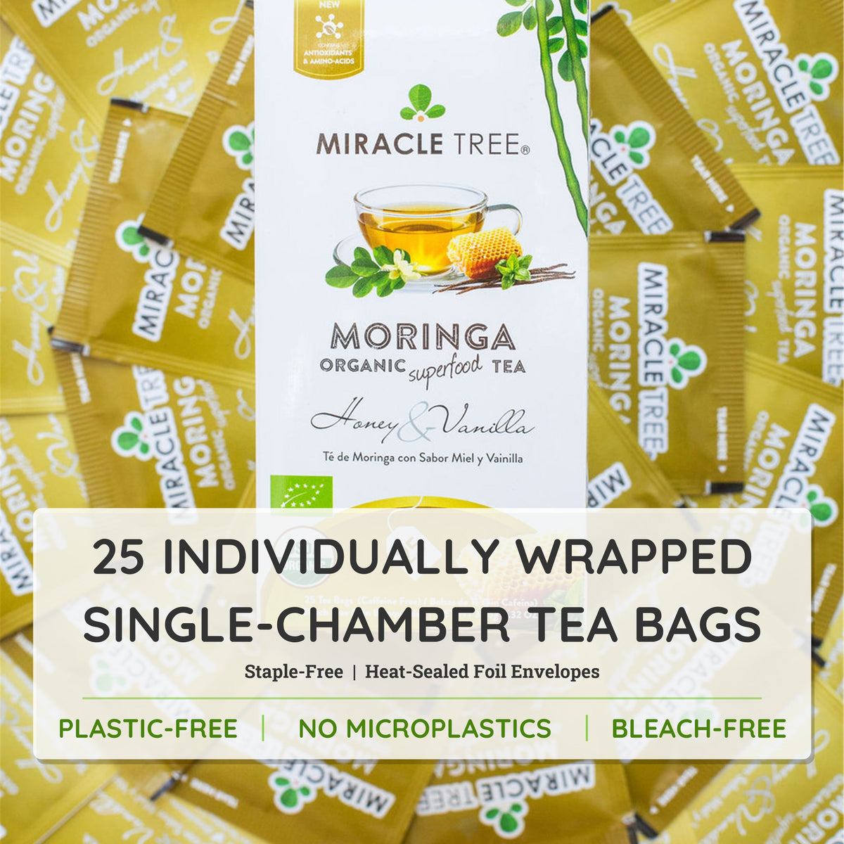 Organic Moringa Tea — Honey & Vanilla