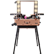Load image into Gallery viewer, Studio ToGo Wheeled Trolley Makeup Case &amp; Organizer with Light
