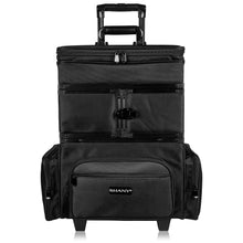 Load image into Gallery viewer, SHANY Large Travel Makeup Trolley Storage Case - Rolling Cosmetics Case with Detachable Sections and Multiple Compartments - BLACK - SHOP  - ROLLING MAKEUP CASES - ITEM# SH-P30-BK

