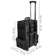 Load image into Gallery viewer, SHANY Large Travel Makeup Trolley Storage Case - BLACK-3
