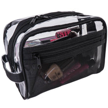 Load image into Gallery viewer, Clear Toiletry and Makeup Bag and Organizer - Black Mesh
