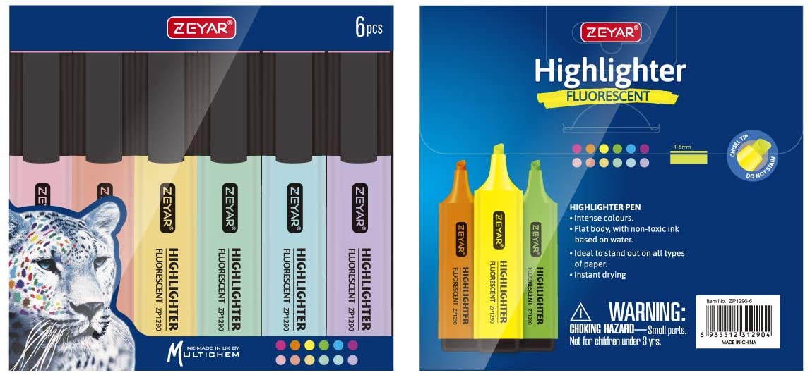 ZEYAR Assorted Colors, Water Based, Quick Dry Pastel Colors Chisel