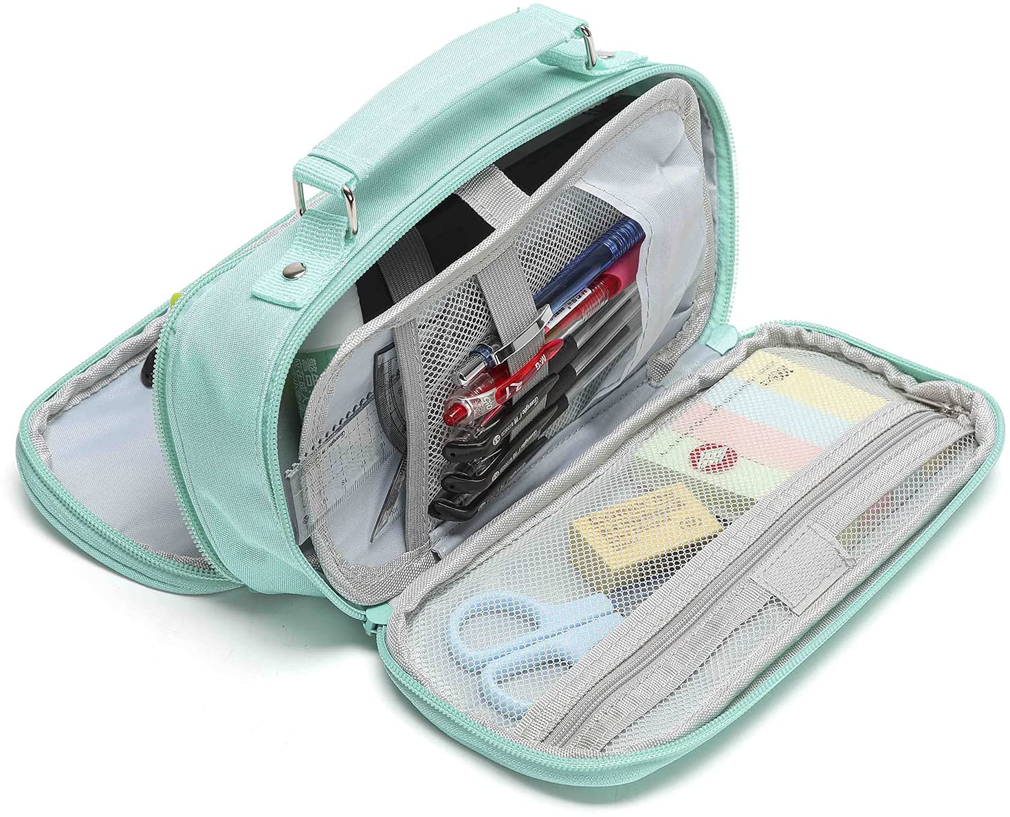 EASTHILL Pencil Case Tray Pencil Pouch with 3 Compartments Stationery