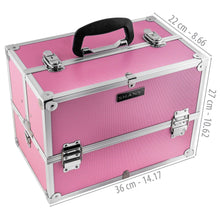 Load image into Gallery viewer, Essential Pro Makeup Train Case with Shoulder Strap and Locks-23
