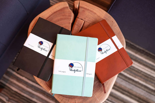 Delmas 33 A5 Dotted Journals with vegan leather hardcovers