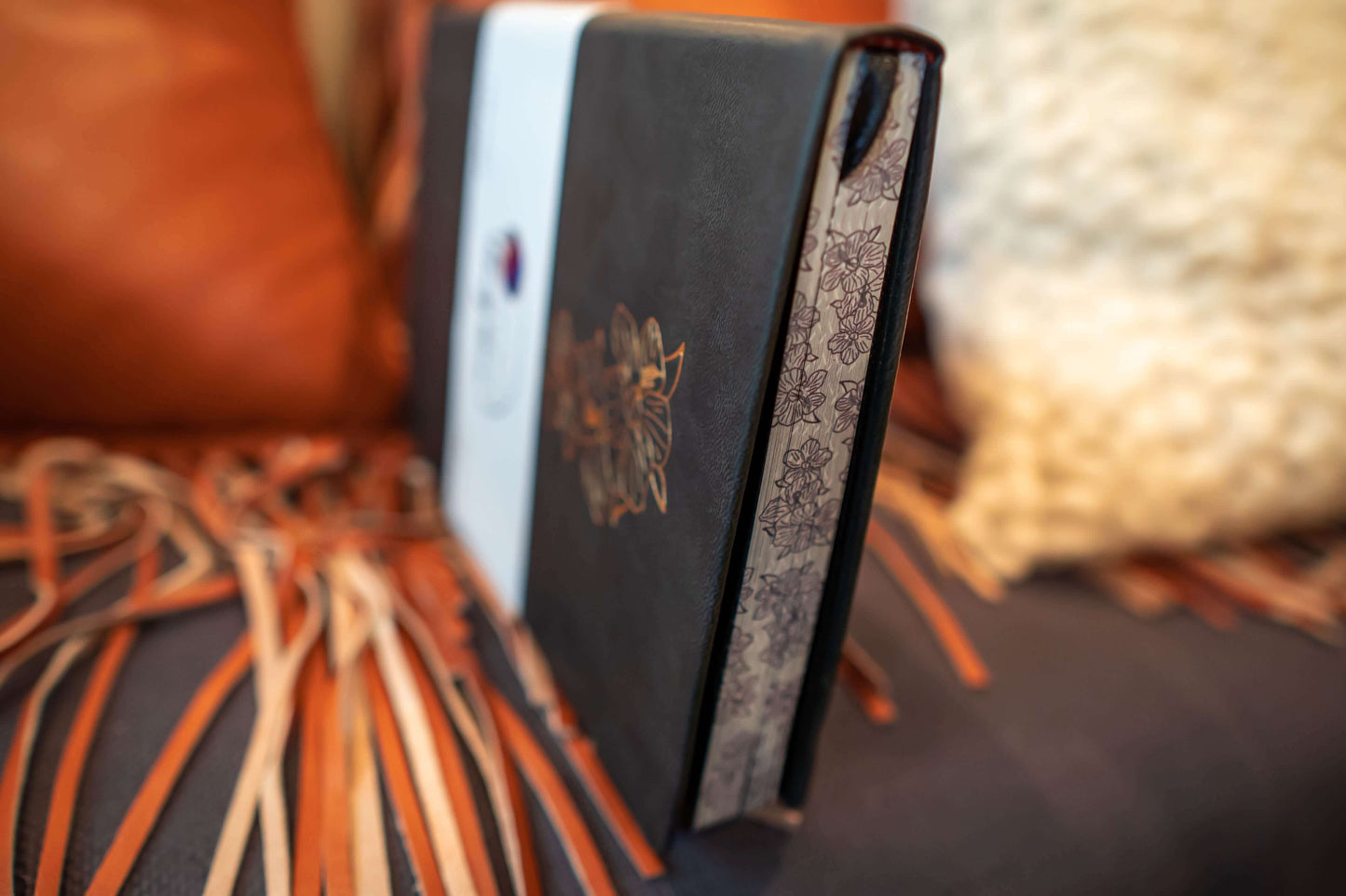 Delmas 33 Hibiscus A5 Dotted Journal with Black Paper