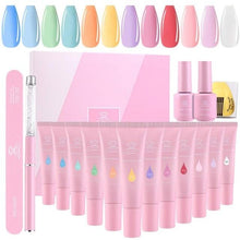 Load image into Gallery viewer, Poly Nail Building Gel Kit Quick Poly Nail Extension Gel Clear Pink Nail Enhancement Builder Gel All-in-one French Nails

