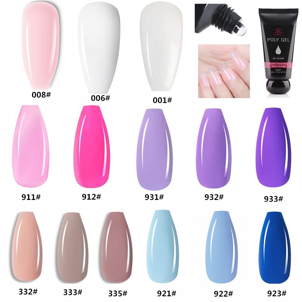 Poly Extension Nail Gel 50ML Acrylic Nail Enhancement Crystal Jelly Lacquer Builder Gel UV Hybrid gel Tip