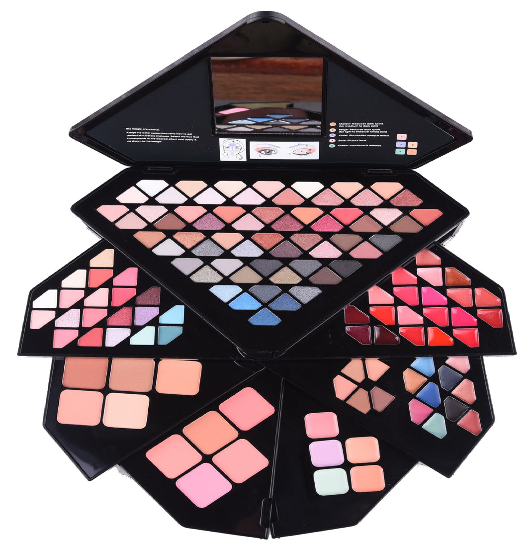 SHANY All in One Color Vibe Makeup Set - 80 Eyeshadows, 20 Lip Colors, 10 Eye Creams, 5 Eye brow makeup, 5 Concealers color corrector, 5 Blushes, 5 face powders and Makeup Mirror. - SHOP  - MAKEUP SETS - ITEM# SH-196