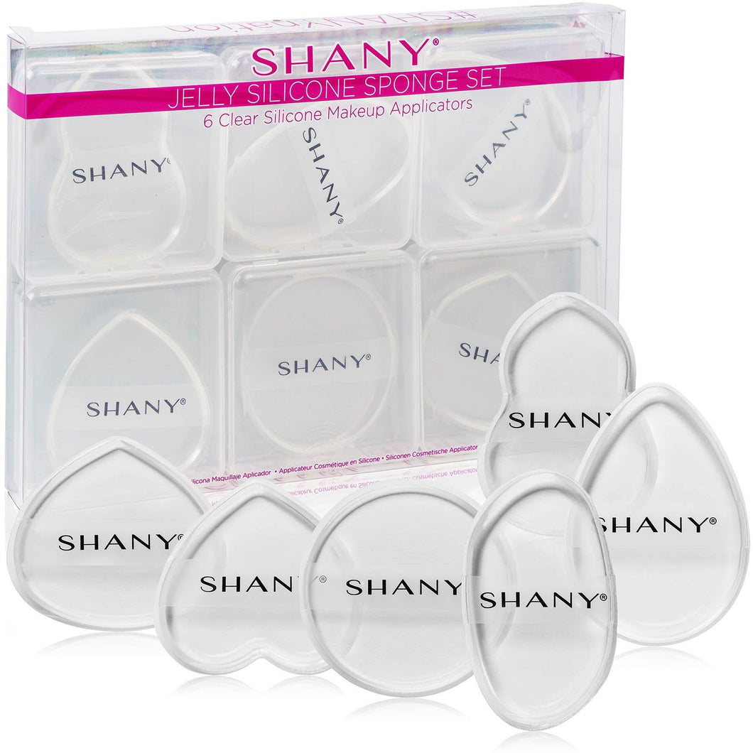 SHANY Stay Jelly Silicone Sponge Set - 6 Clear & Non-Absorbent Makeup Blending Sponges for Flawless Application with Foundation - SHOP  - APPLICATORS - ITEM# SH-BLENDER-03