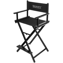 Load image into Gallery viewer, SHANY Studio Director Chair - Solid Aluminum Barstool - Black - SHOP  - MAKEUP CHAIR - ITEM# SH-CC0021
