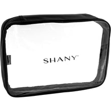 Load image into Gallery viewer, SHANY Clear PVC Cosmetics Large Organizer Pouch - Transparent Makeup Toiletry Bag - Make Up Storage Bag for Travel - SHOP BLACK - TRAVEL BAGS - ITEM# SH-CL006-L-PARENT
