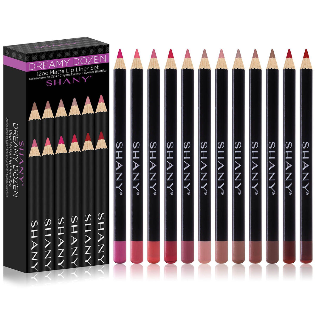 SHANY Vegan Dreamy Dozen Matte Lip Liner Set - Long-Lasting Professional Velvet Lipstick Pencils in Varying Shades - Pack of 12 - SHOP  - LIP LINERS - ITEM# SH-P004