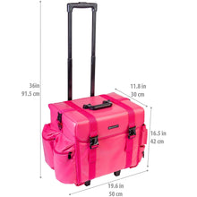 Load image into Gallery viewer, Makeup Artist Soft Rolling Trolley Cosmetic Case with Free Set of Mesh Bag
